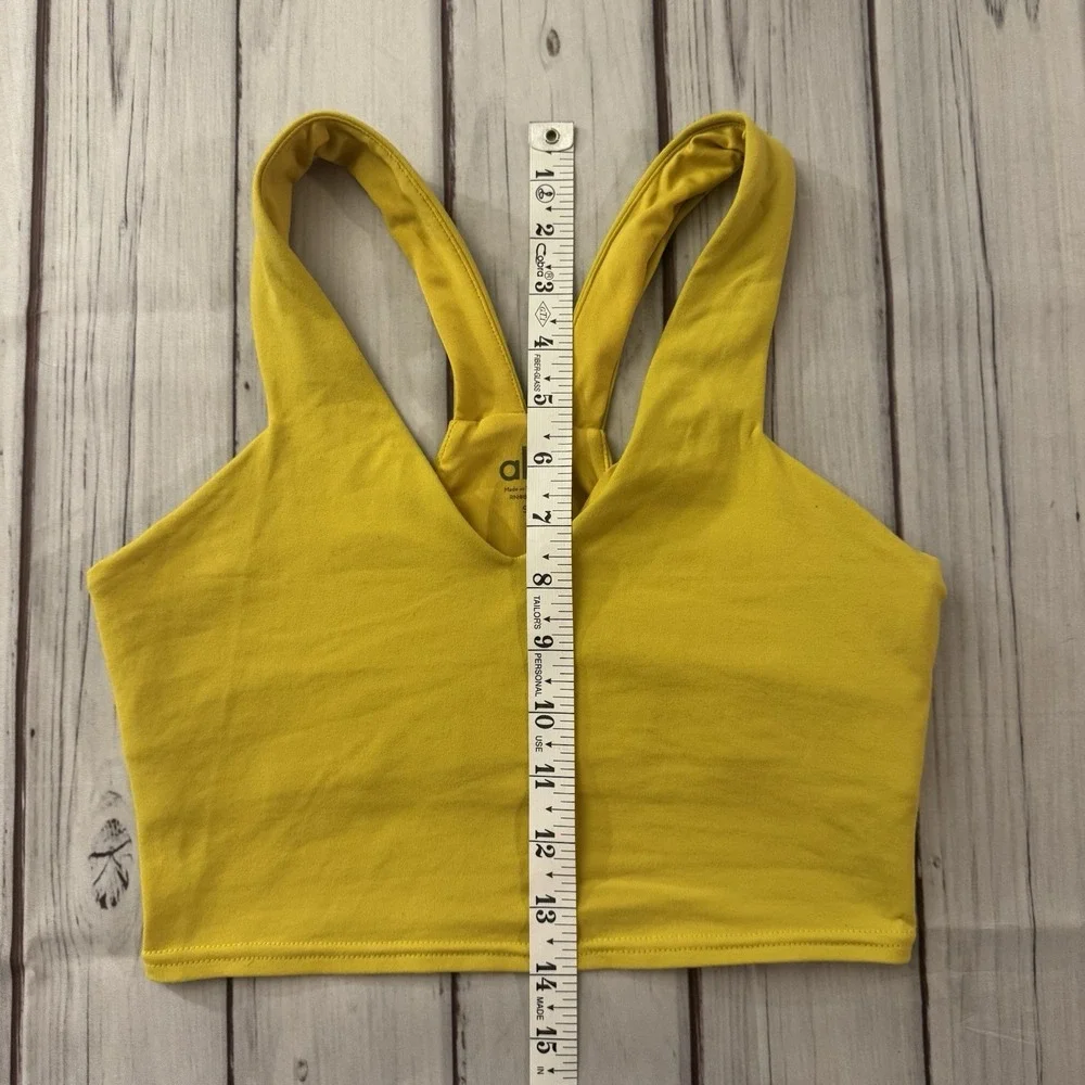 Alo Real Bra Tank Golden Yellow Size‎ Small Women's Workout Activewear Yoga